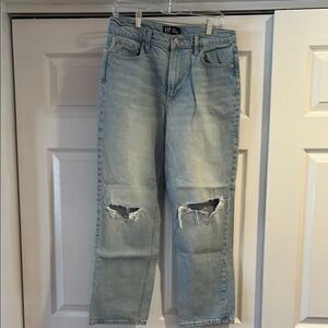 Gap Light Blue Distressed high rise straight women's Jeans, size 10/30R